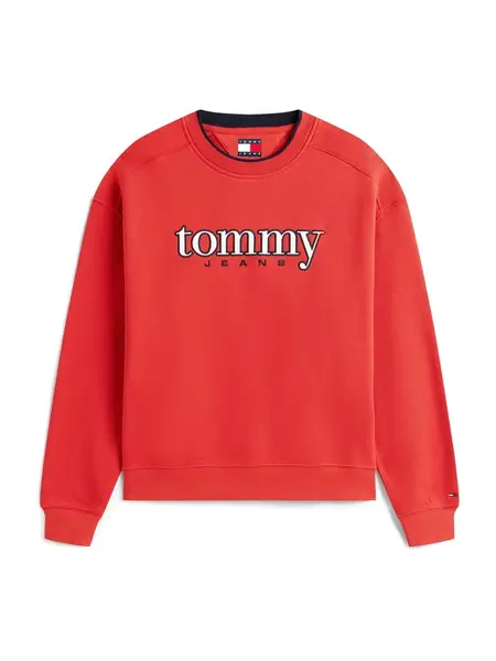 Tommy Jeans Mikina '90S'  červená / čierna / biela