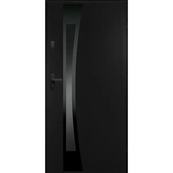 Vchodové dveře Asteria 90 P tmavý antracit černá inox/grafitová