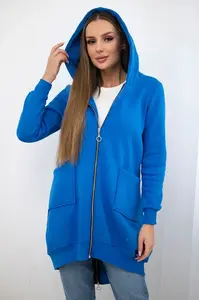 Zateplená mikina se zipem vzadu fialově modrá