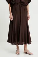 Sukně Answear.LAB hnědá barva, maxi, áčková