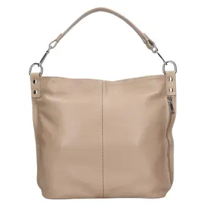 Dámská kožená kabelka přes rameno Italia Kaly - tmavě béžová