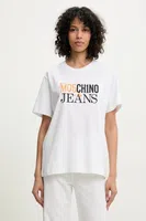 Bavlněné tričko Moschino Jeans bílá barva, 0712 3732