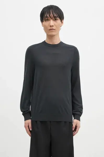 Vlněný svetr Paul Smith pánský, šedá barva, lehký, M1R-562X-M02093