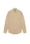 Pánská béžová košile z bavlny a lnu