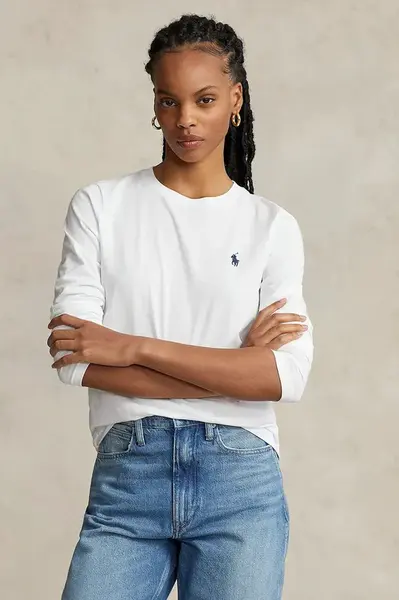 Bavlněné tričko s dlouhým rukávem Polo Ralph Lauren