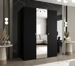 Šatní skříň Abi Parma 2 Rozměry: 150 cm, Pásky / úchyty: Kašmír, Barva korpusu + barva dveří: Černá + Černá