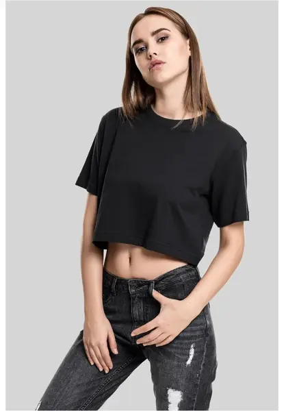 Dámské krátké oversized tričko černé barvy