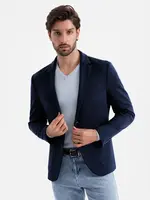 Ombre Men's jacket with patch pockets - navy blue