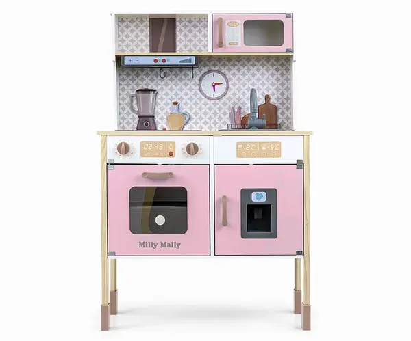 Milly Mally Dětská dřevěná kuchyňka BJORN -růžová