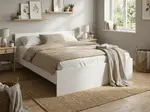Posteľ ELISA 180 x 200 cm, biela Rošt: S latkovým roštom, Matrac: Bez matraca