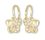 Soliter Dětské motýlkového náušnice ze žlutého zlata 239 001 01005