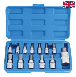 Zástrčné hlavice Imbus 1/4", 3/8" a 1/2", palcové 5/64" - 9/16", sada 13 ks - SATRA