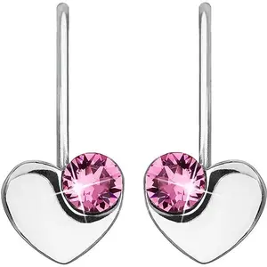 Evolution Group - Pavona Stříbrné srdíčkové náušnice s krystaly Swarovski 31299.3 Rose