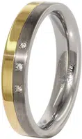 Boccia Titanium Snubní titanový prsten s diamanty 0129-04 48 mm