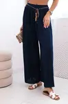 Kesi Włoski Dámske viskózové nohavice so širokými nohavicami námornícka modrá