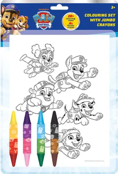 Omalovánkový set s oboustrannými voskovkami Tlapková patrola