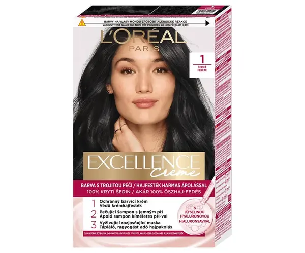Permanentní barva Loréal Excellence Creme - 1 černá - L’Oréal Paris + dárek zdarma