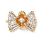 Brass Pave Clear Cubic Zirconia Bowknot Links