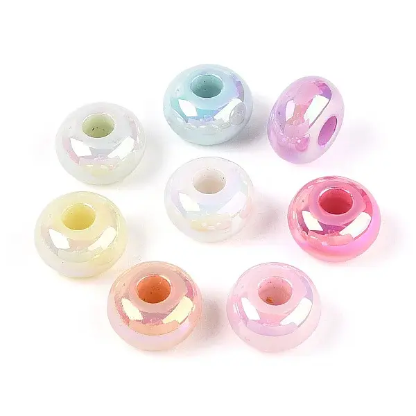 UV Plating Luminous Opaque Acrylic European Beads