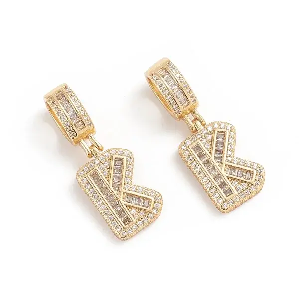 Brass Micro Pave Cubic Zirconia Pendants