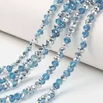 Electroplate Transparent Glass Beads Strands