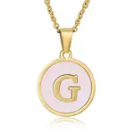 Natural Shell Initial Letter Pendant Necklace