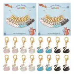 Alloy Enamel Swan Pendant Locking Stitch Markers