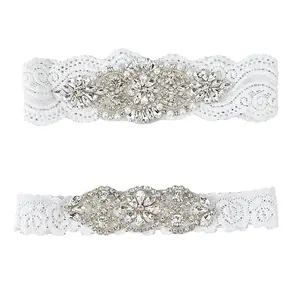 Flower Pattern Polyester Lace Elastic Bridal Garters