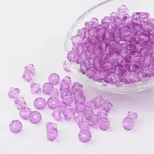 Faceted Bicone Transparent Acrylic Beads
