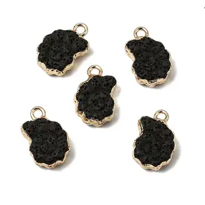 Dyed Synthetic Lava Rock Pendants