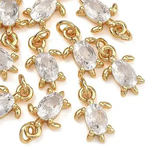 Brass Clear Cubic Zirconia Charms