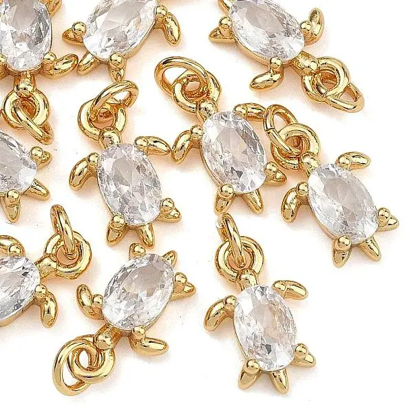 Brass Clear Cubic Zirconia Charms