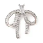 Brass Micro Pave Clear Cubic Zirconia Pendants