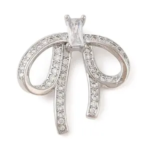 Brass Micro Pave Clear Cubic Zirconia Pendants