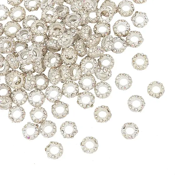 Alloy Rhinestone European Beads