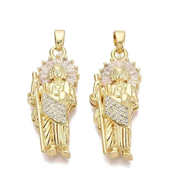 Religion Brass Micro Pave Clear Cubic Zirconia Pendants