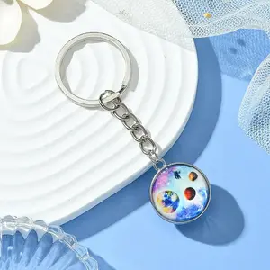 Round Glass Beads Keychain