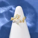 Brass Micro Pave Cubic Zirconia Cuff Open Rings