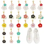 24Pcs 12 Styles Flower Alloy Enamel Shoes Charms