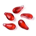 Transparent Glass Teardrop Charms