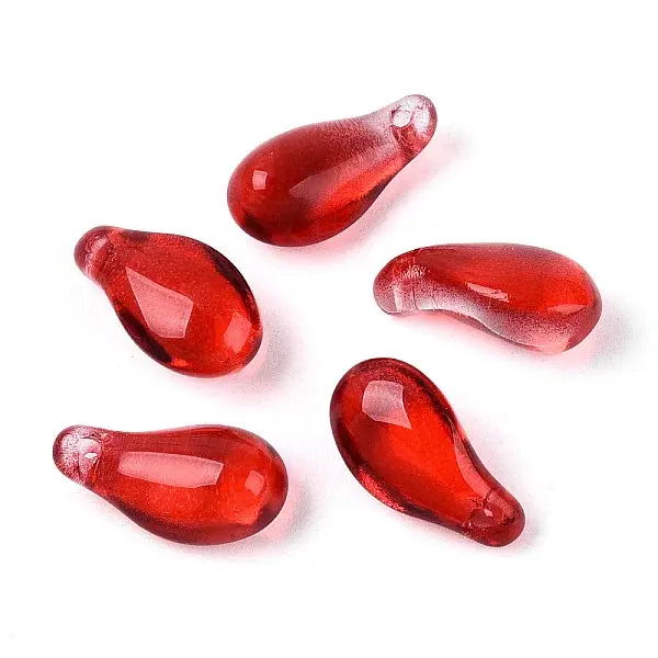 Transparent Glass Teardrop Charms