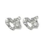 Brass Micro Pave Clear Cubic Zirconia Charms