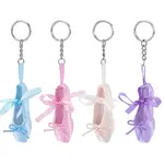 4Pcs 4 Colors Ballet Shoes Polyester Keychains