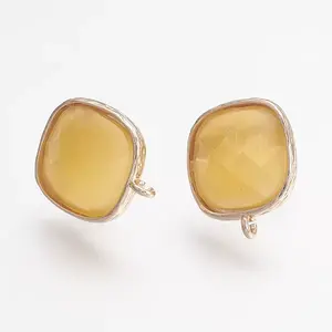 Brass Micro Pave Cubic Zirconia Stud Earring Findings