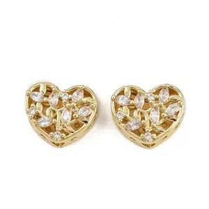 Brass Pave Cubic Zirconia Multi-strand Links