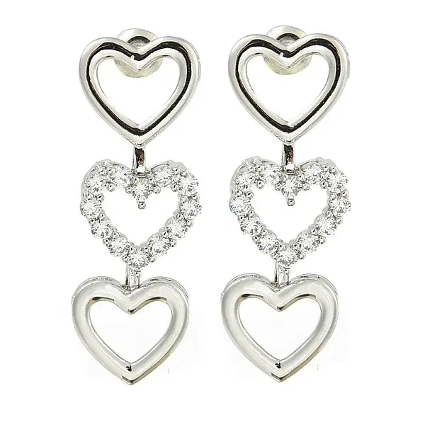 Rack Plating Brass Micro Pave Cubic Zirconia Stud Earrings