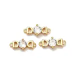 Brass Pave Clear Cubic Zirconia Letter D Connector Charms