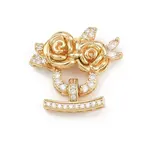 Brass Micro Pave Clear Cubic Zirconia Fold Over Clasps