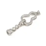 Brass Micro Pave Clear Cubic Zirconia Fold Over Clasps