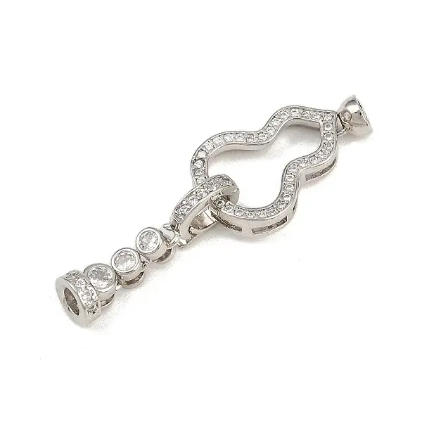 Brass Micro Pave Clear Cubic Zirconia Fold Over Clasps